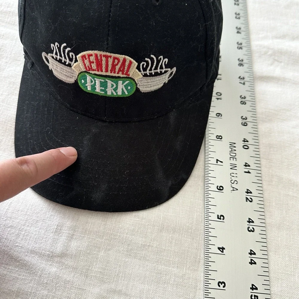 Central Perk Slideback Hat Black Stained Adjustable Embroidered 6 Panel‎ FRIENDS